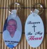 A wonderful looking two sided key chain to keep the memory's of your loved ones always with you